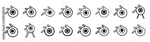 blender fast food silhouette icon set