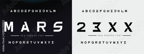 MARS 23XX Abstract minimal modern alphabet fonts. Typography minimalist urban digital fashion future creative logo font. vector illustration