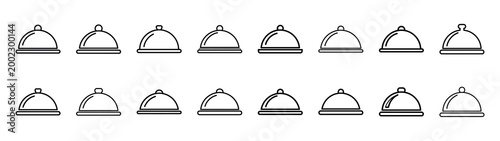 food cloche fast food silhouette icon set