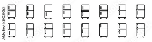 freezer fast food silhouette icon set