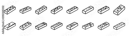 granola bar fast food silhouette icon set