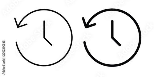 History icon clipart and line art versions on white background