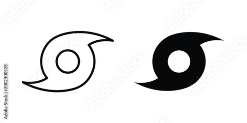 Hurricane icon clipart and line art versions on white background