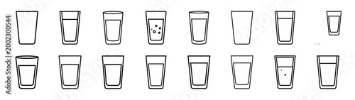 lemonade glass fast food silhouette icon set