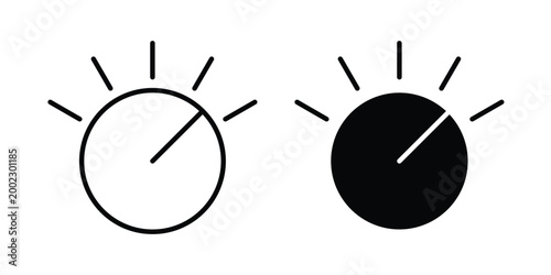 Knob icon clipart and line art versions on white background