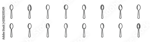 spoon fast food silhouette icon set