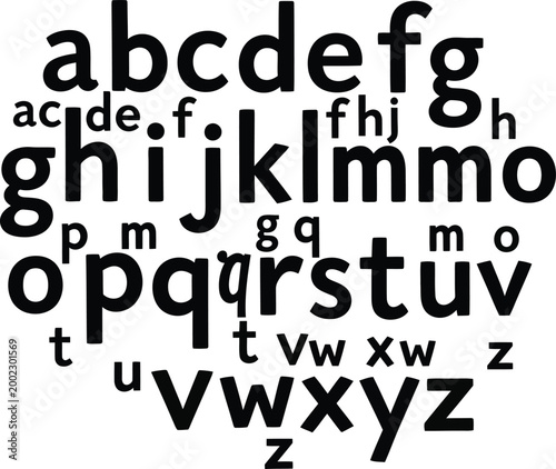 Creative Typography Design with Scattered Alphabet Letters