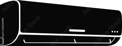 Wall mounted air conditioner silhouette a modern cooling unit in black and white