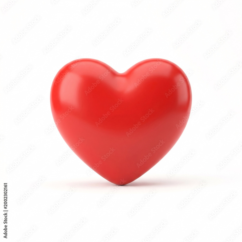 Fototapeta premium Cœur rouge brillant en symbole d'amour