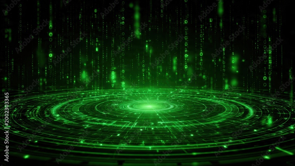 Fototapeta premium Digital Matrix Futuristic Tech Background