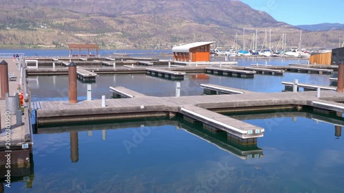 Quiet, small marina with no boats docked.