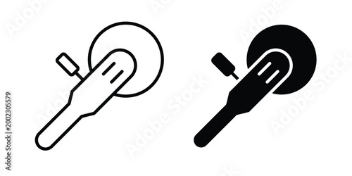 Polisher icon clipart and line art versions on white background