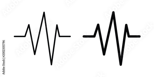 Pulse icon clipart and line art versions on white background