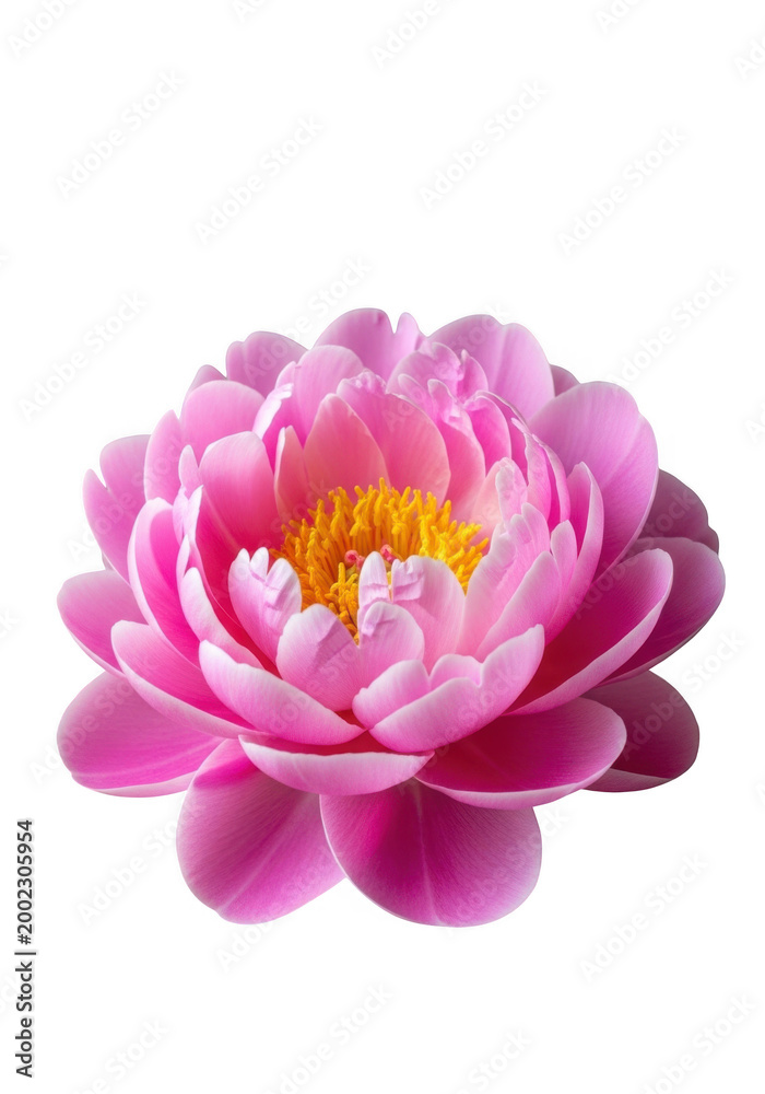 Obraz premium Vibrant pink lotus flower in full bloom isolated on transparent background isolated on transparent background