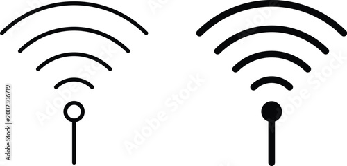 Signal icon clipart and line art versions on white background