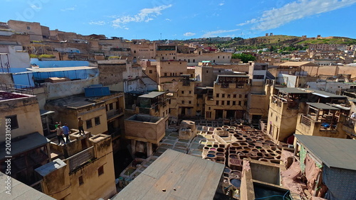 Obraz na płótnie Fes Tannery Rooftop View Morocco
