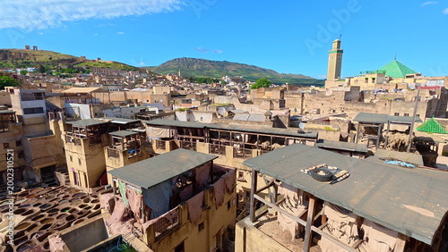 Foto Fes Tannery Rooftop View Morocco