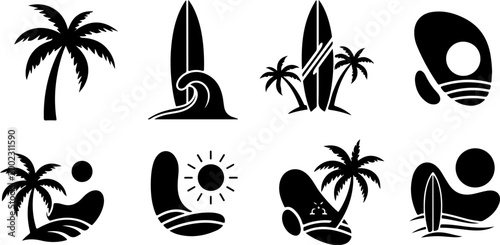 Photography Summer tropical design templates set