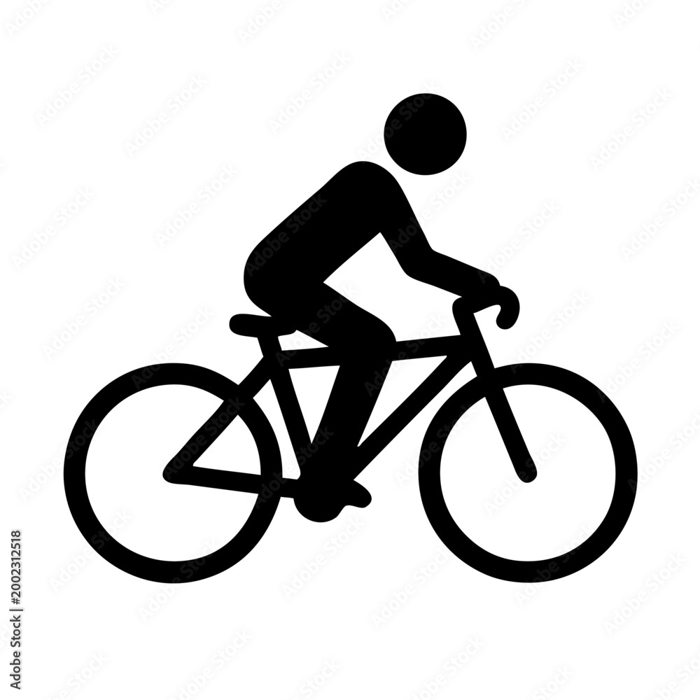 Obraz premium cyclist riding mountain bike flat design icon for fitness and outdoor sports