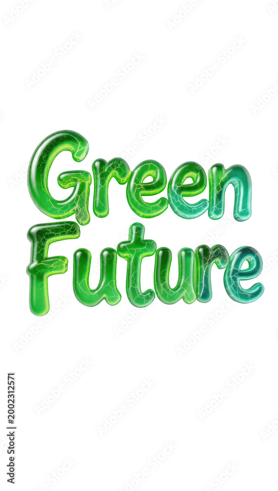 Fototapeta premium Green Future Text Logo