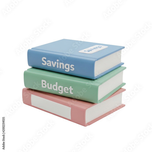Stack of budget and savings books