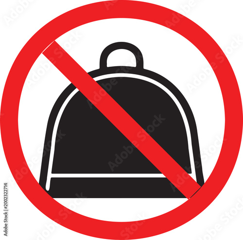 Vivid vector illustration of a prohibited bell symbol, communicating a clear message of no ringing or silence required in a specific zone or environment