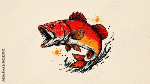 Minimal Vector Fish Jumping Logo Design Illustration Concept