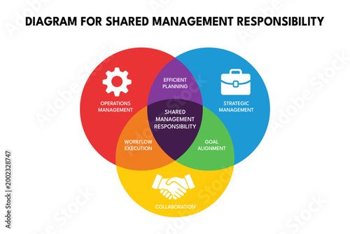 Venn diagram shows shared management responsibility in partnerships
