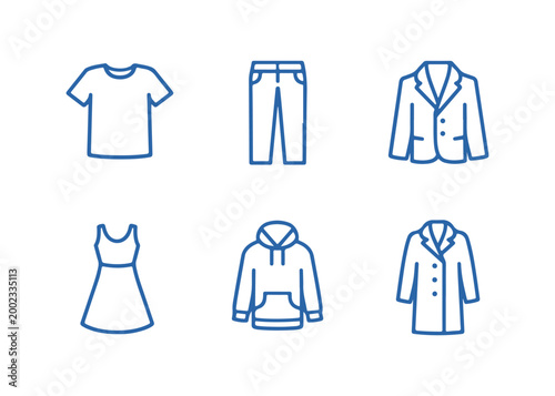 Clothing set line icon
Vector set of isolated icons on white background