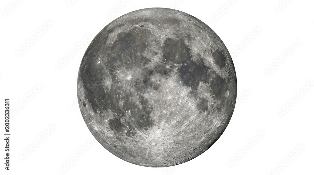 Naklejka premium Detailed lunar surface close-up capturing moon craters and texture in high resolution