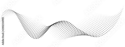Dynamic curved lines with halftone dots create modern abstract background, ideal for technology presentations, digital art projects, and elegant graphic compositions.