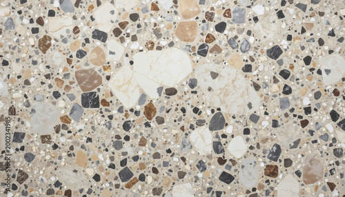 Luxury terrazzo flooring surface macro. Architectural interior design.