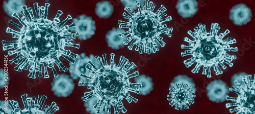 Tableau sur toile Illustration of a virus in the body