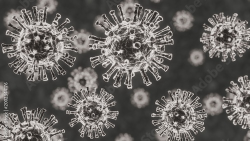 Cuadro en lienzo Minimalistic background of white viruses background