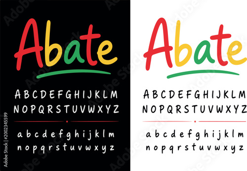 Canvastavla Handwritten Colorful Alphabet Font Vector Illustration