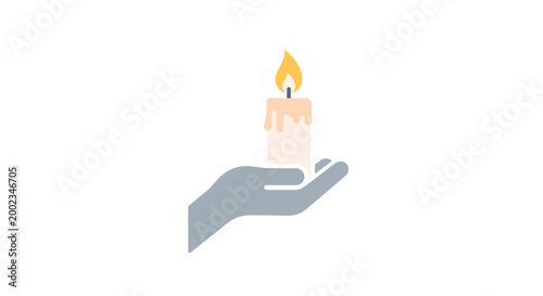 a hand holding a lit candle.