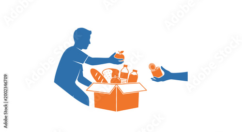 Food donation and help concept.