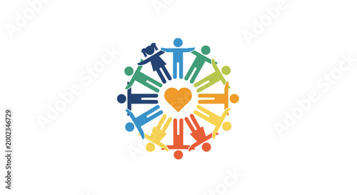 Diverse people joining hands in unity.