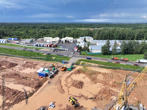 Photos Flooded construction site