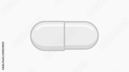 A close-up captures a white capsule against a pristine background, offering a minimalist yet striking visual. The simple design emphasizes its function and shape.