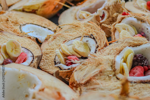 coconuts with fruits