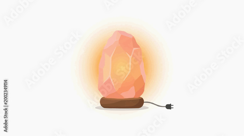 A beautiful salt lamp, showcasing the beauty of the Himalayan crystal, casting a warm and calming glow, perfect for creating a relaxing atmosphere.