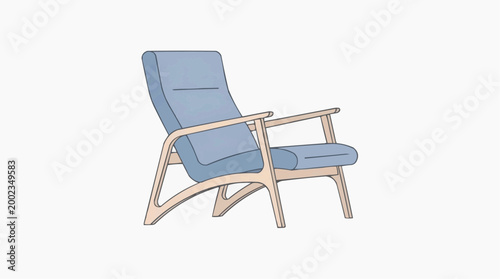 A modern armchair stands in minimalist purity. Crafted with clean lines and subtle curves, the chair embodies comfort and design. The soft upholstery and sturdy wood frame create a sense of serenity.