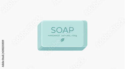 A close-up image of a vibrant green soap bar, evoking feelings of freshness and cleanliness. It features a simple design, perfect for adding a touch of natural elements.