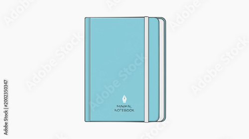 A captivating top-down image showcases a teal notebook, ready to capture your ideas and goals. The notepad with a refined cover stands out against its simple background. 
