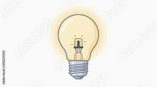 A radiant glowing lightbulb representing bright ideas and innovative thinking, with illuminating and creativity potential. 