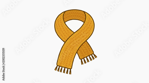 An eye-level shot captures a meticulously crafted knitted scarf. The scarf, with its rich texture and warm color, adds a touch of comfort and style.