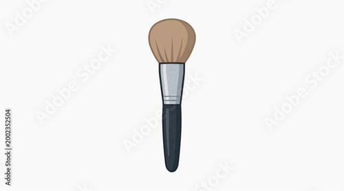 A detailed illustration of a makeup brush, its bristles delicately rendered, showcasing precision and finesse for beauty.