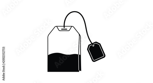 Tea bag with tag silhouette high quality professional