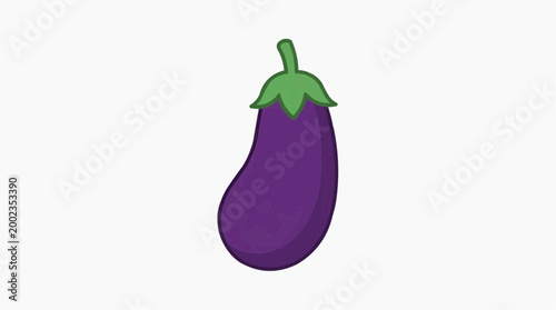 A solitary, vibrant eggplant, a symbol of fresh, farm-to-table goodness, with a bright green stem, ready to be prepared in countless culinary creations.